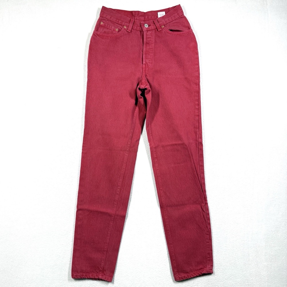 Vintage Levis 17501 Jeans Womens 9 Red Rigid Button Fly Made in USA 501 1993 90s